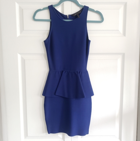 BCBGMaxAzria Dresses & Skirts - BCBGMaxAzria Blue Peplum Dress!